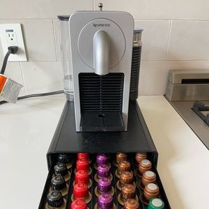 Nespresso Prodigio Espresso Machine, Silver w/ Pod Storage + Descaling Solution